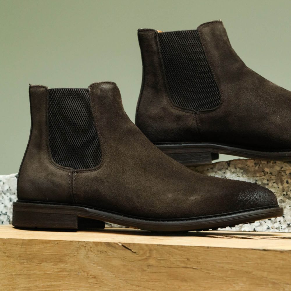 SCHMOOVE — pilot-chelsea-suede-marron-fonce