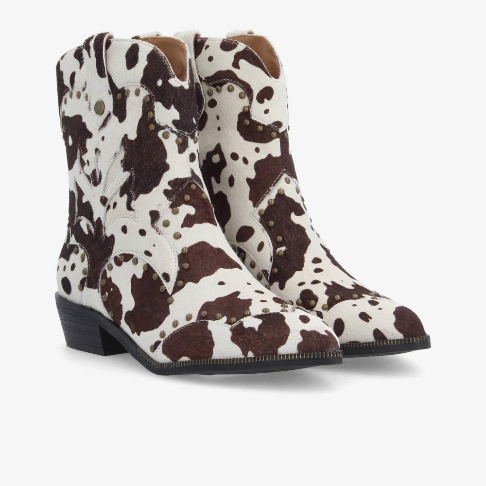 SCHMOOVE — maia-boots-w-pony-cow-marron-blanc