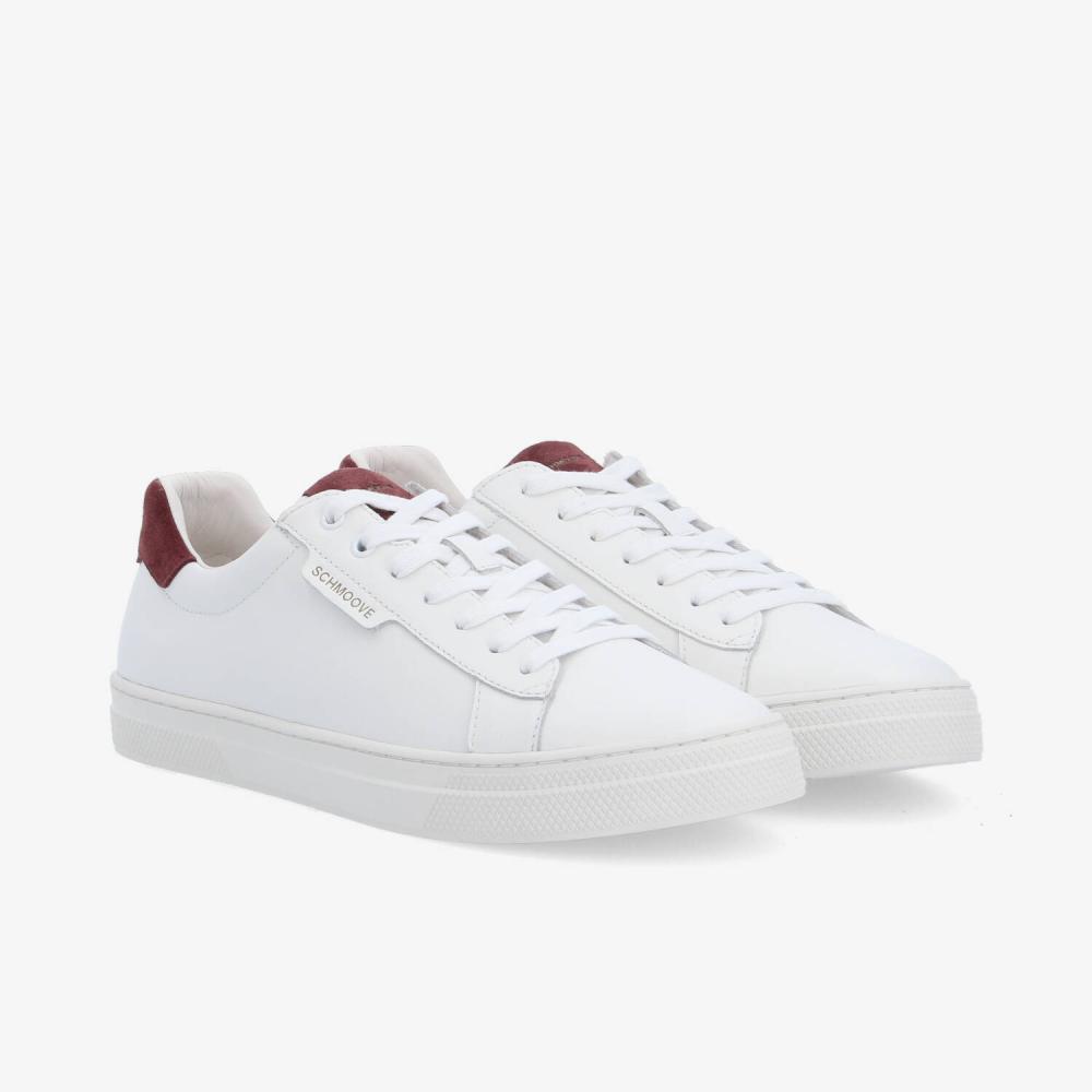 SCHMOOVE — sparkle-sneaker-m-nappa-suede-blanc-bordeaux