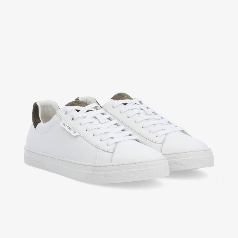 SCHMOOVE — sparkle-sneaker-m-nappa-suede-blanc-kaki