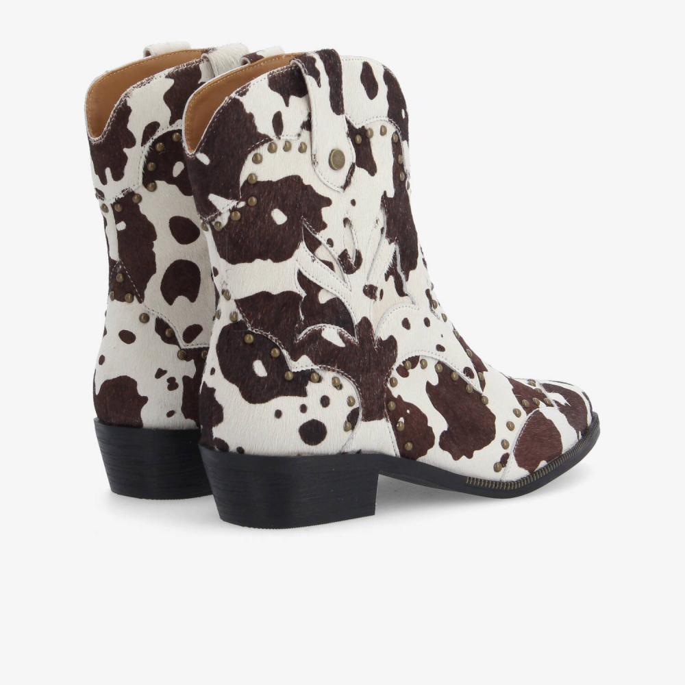 SCHMOOVE — maia-boots-w-pony-cow-marron-blanc