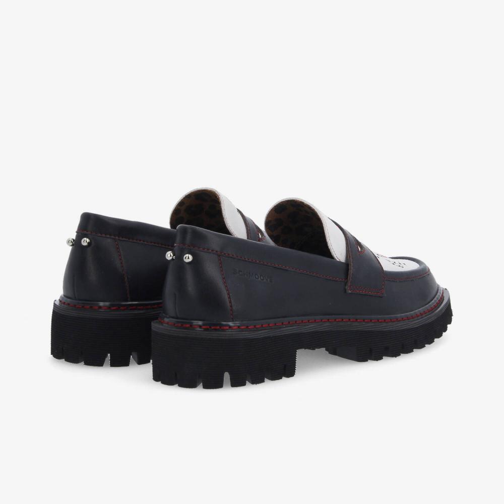 SCHMOOVE — mysen-loafer-w-nappa-suede-noir-blanc
