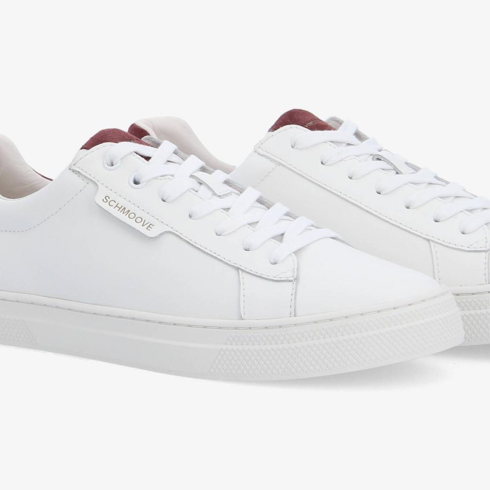 SCHMOOVE — sparkle-sneaker-m-nappa-suede-blanc-bordeaux