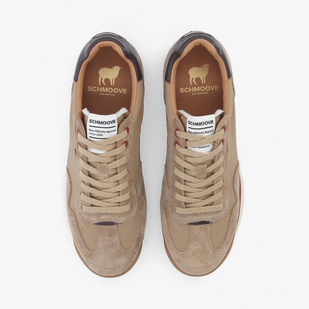 SCHMOOVE — camden-sneaker-m-nylon-suede-sde-marron