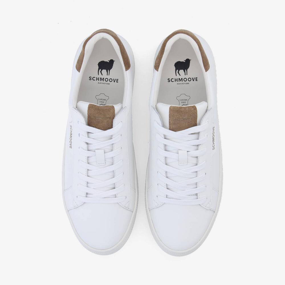 SCHMOOVE — sparkle-sneaker-m-nappa-suede-blanc-taupe