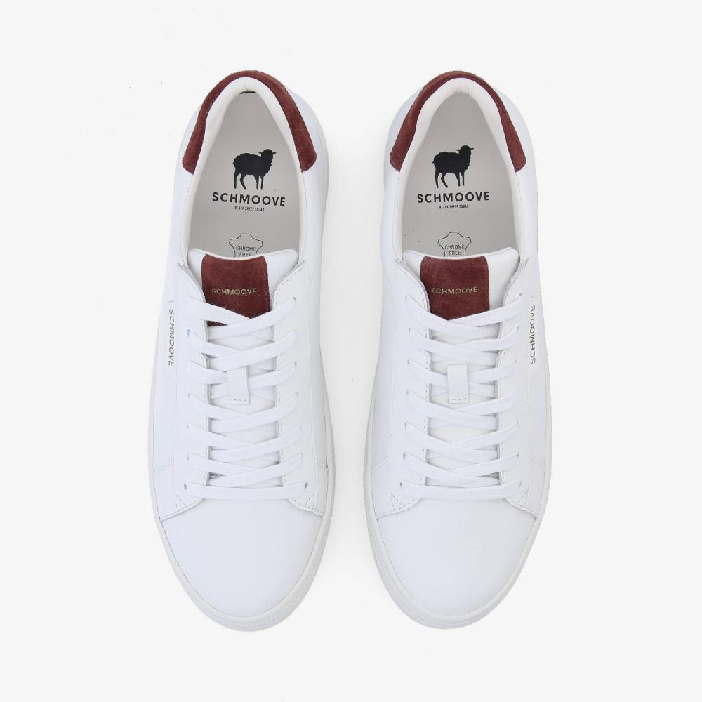 SCHMOOVE — sparkle-sneaker-m-nappa-suede-blanc-bordeaux
