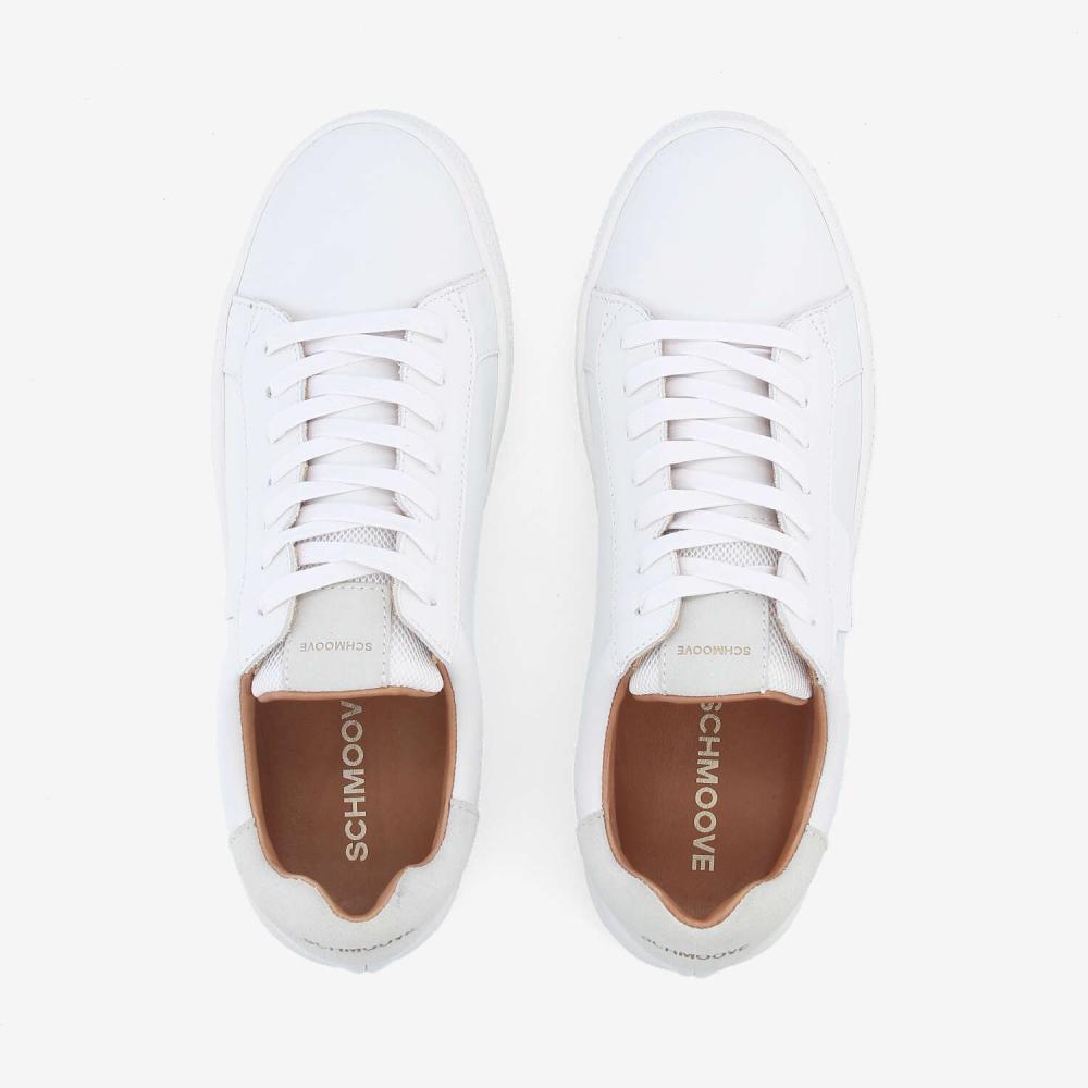 SCHMOOVE — sparkle-sneaker-m-nappa-suede-blanc-beige