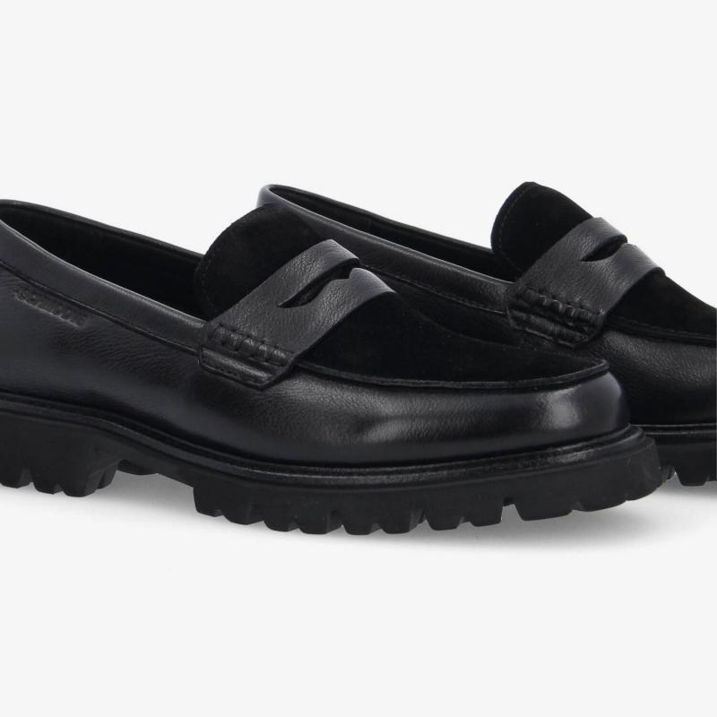 JOHNNY LOAFER M - GRAIN LTR/SUEDE - NOIR