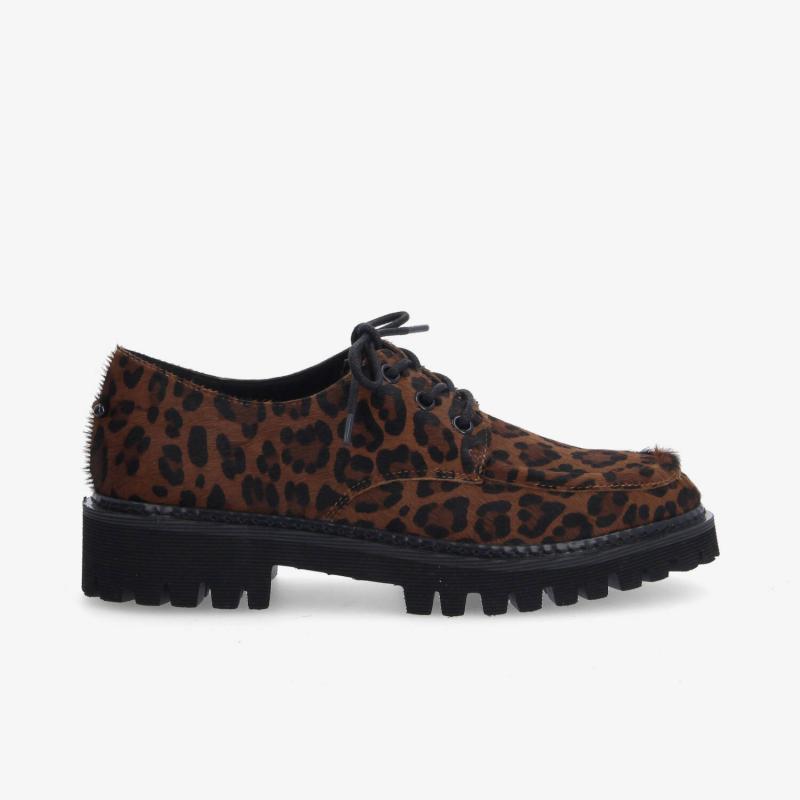 MYSEN PLT LACES W - PONY LEO - MARRON
