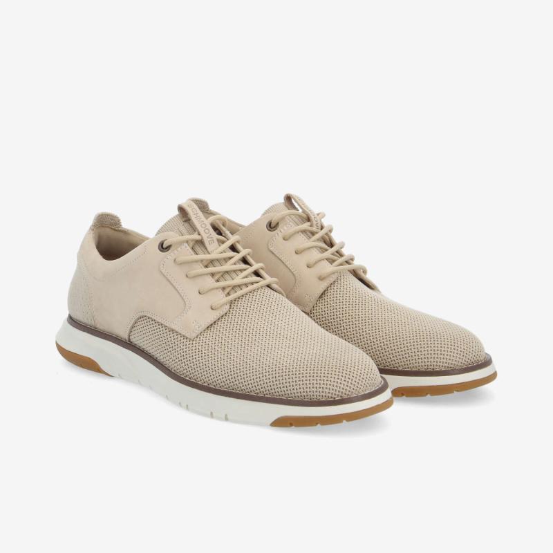 ECHO II DERBY M - KNIT/NUBUCK - BEIGE