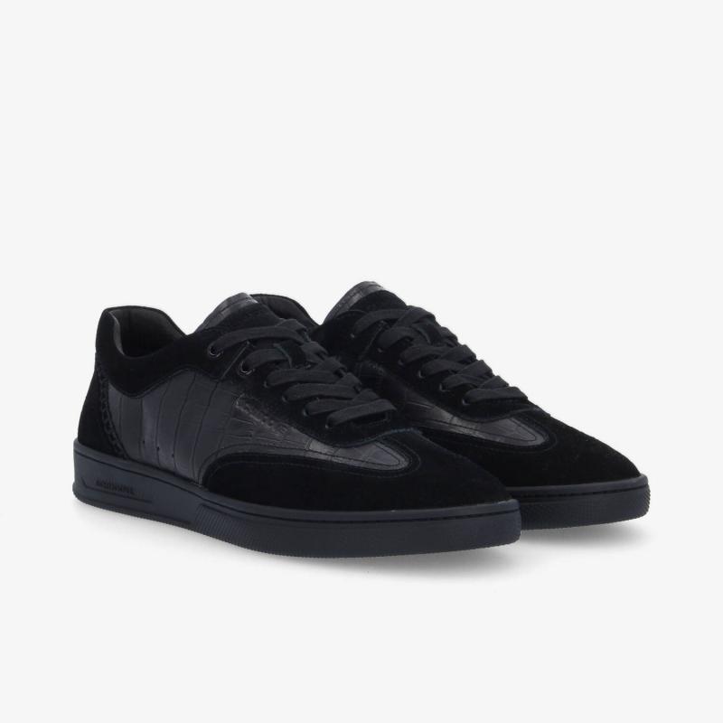 SAN MARINO SNEAKER M - MAT KROCO/SUEDE - NOIR