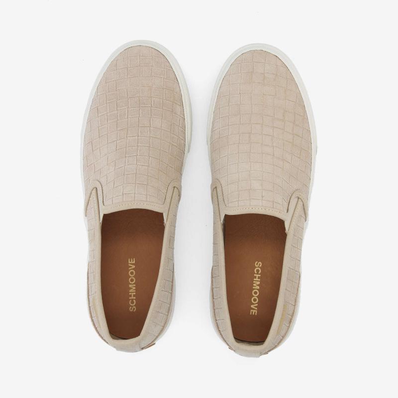 ARLO SLIP ON M - EMBOSSED SUEDE - BEIGE