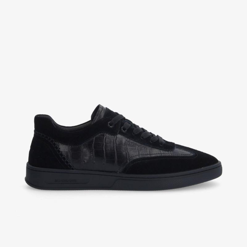 SAN MARINO SNEAKER M - MAT KROCO/SUEDE - NOIR