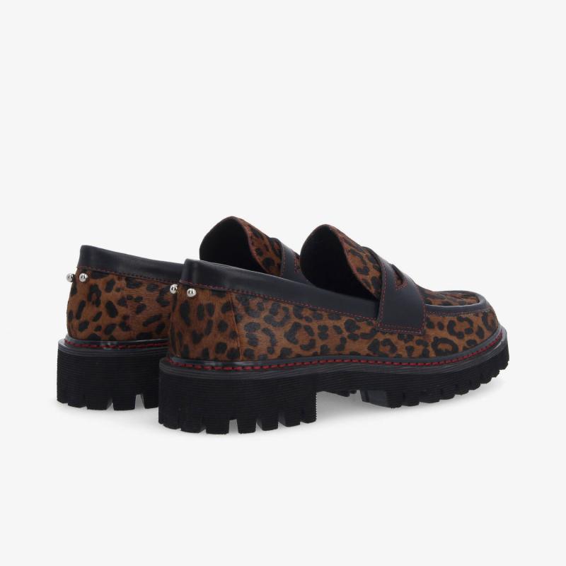 MYSEN LOAFER W - PONY LEO - MARRON