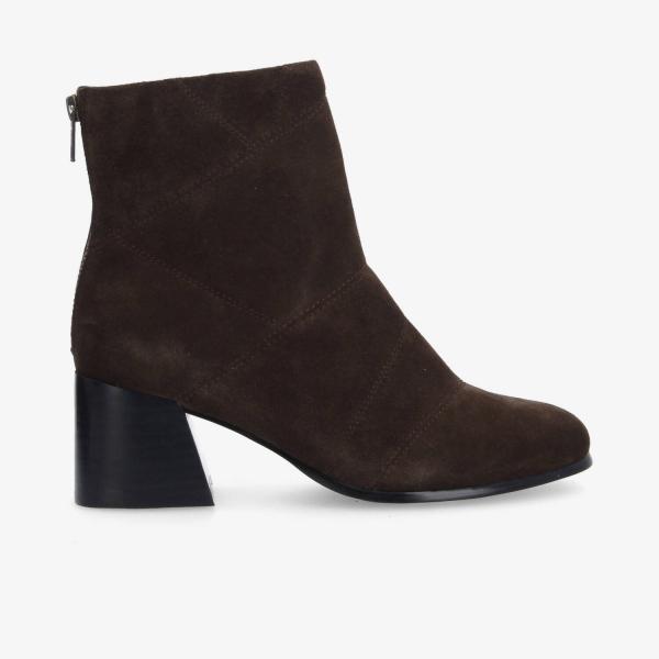 SKARA PATCH BOOTS W - COW SUEDE - MARRON FONCÉ