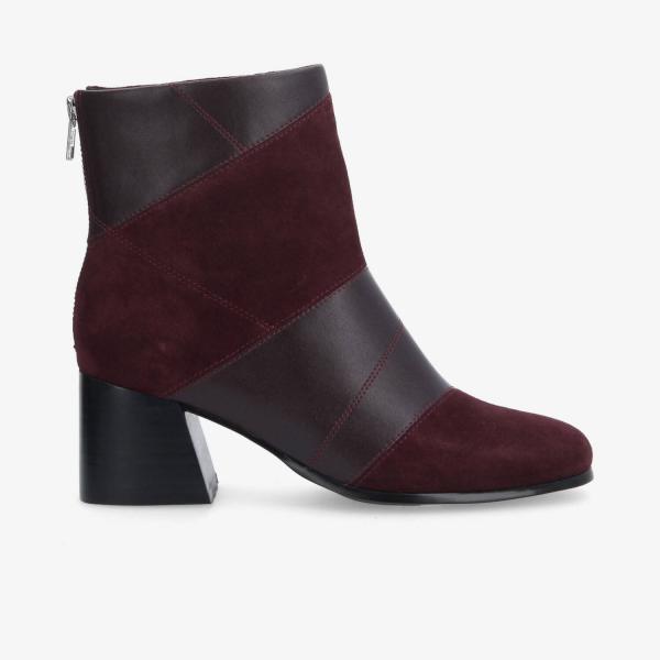 SKARA PATCH BOOTS W - SUEDE/NAPPA - ROUGE