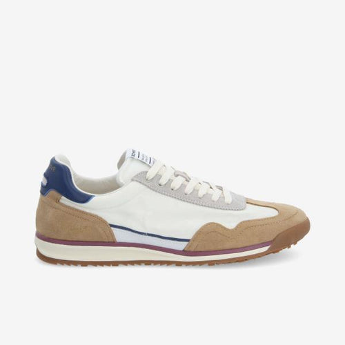 CAMDEN SNEAKER M - NYLON/SUEDE/NAP - BLANC CASSÉ/CAMEL/BLEU MARINE