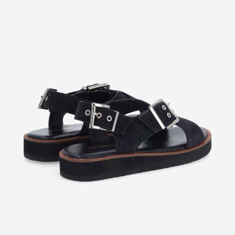 SIGUI CROSS SANDAL W - SUEDE - NOIR