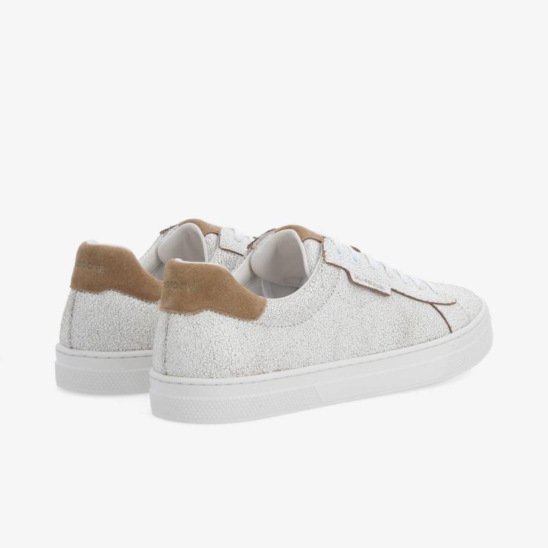 SPARKLE SNEAKER M - CRACKLED LTR/SD - BEIGE