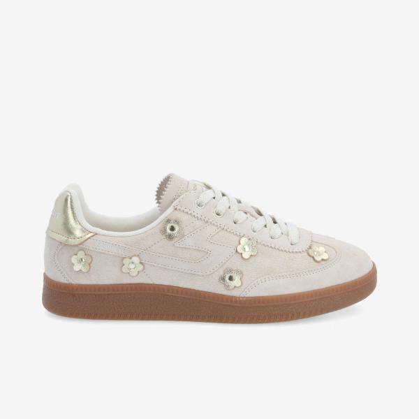 SHEFFIELD FLOWER W - SUEDE/FLOWER - BLANC CASSÉ/OR