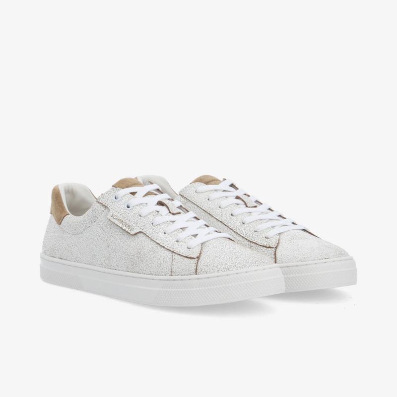 SPARKLE SNEAKER M - CRACKLED LTR/SD - BEIGE