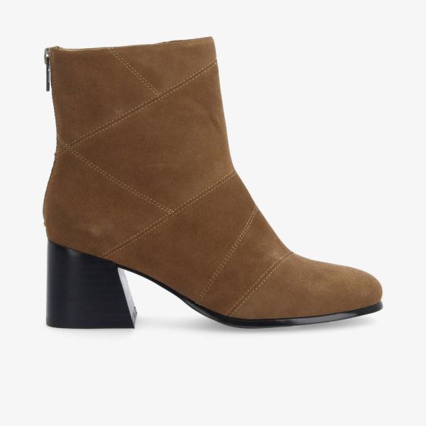 SKARA PATCH BOOTS W - COW SUEDE - MARRON