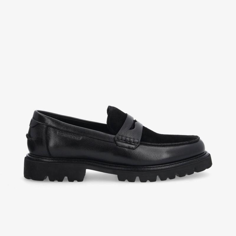 JOHNNY LOAFER M - GRAIN LTR/SUEDE - NOIR